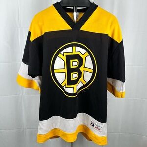 Vintage 90s NHL Hockey Boston Bruins #77 Ray Bourque Logo 7 Men’s Jersey Medium
